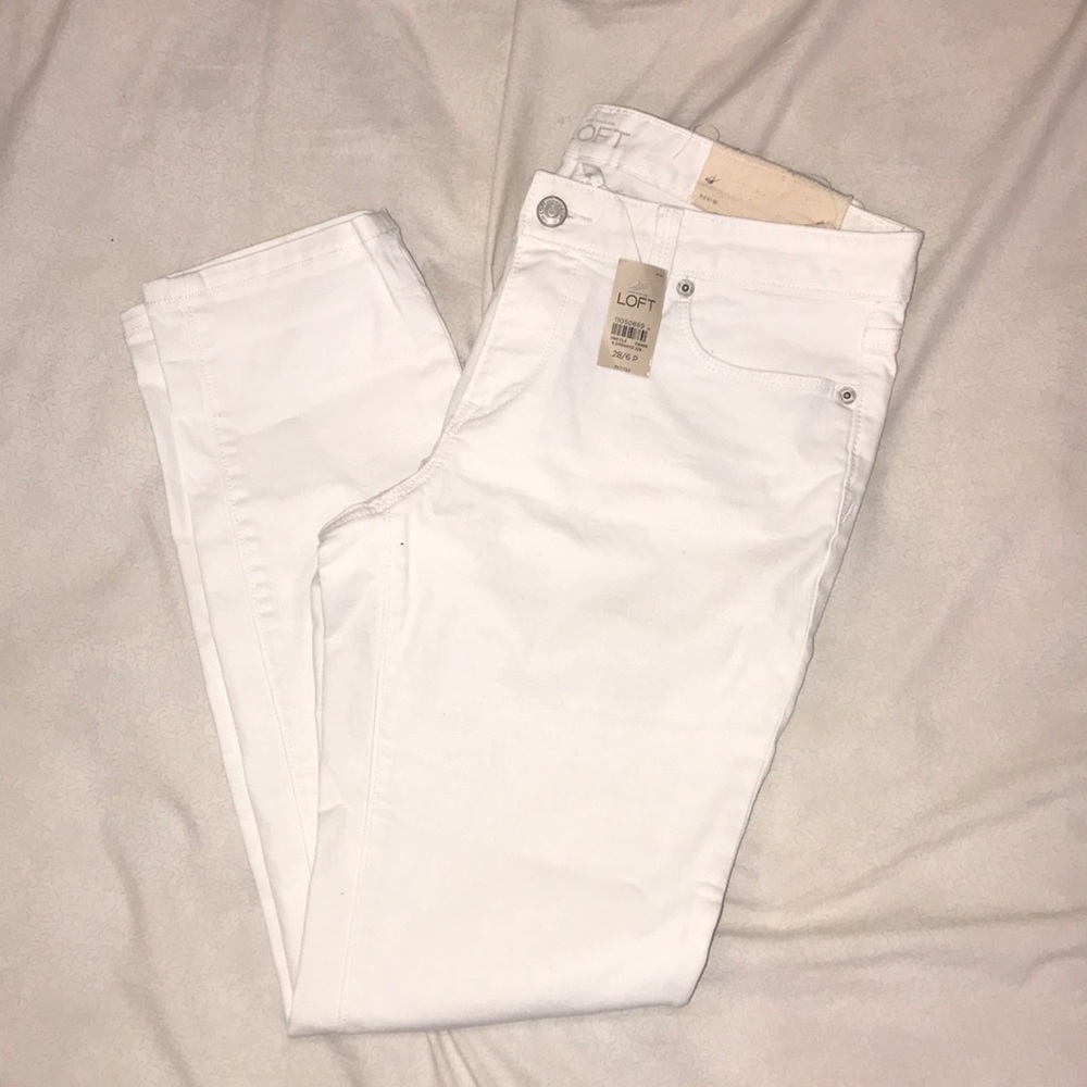 Ann Taylor Loft 6P Modern Straight White Jeans